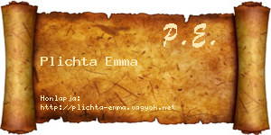 Plichta Emma névjegykártya